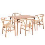 ΣΕΤ ΤΡΑΠΕΖΑΡΙΑΣ 5ΤΜΧ BRAVE HM21182 MDF TOP-ΞΥΛΟ ΟΞΙΑΣ & PAPER ROPE ΣΕ ΦΥΣΙΚΟ