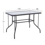 ΣΕΤ ΤΡΑΠΕΖΑΡΙΑΣ 5ΤΜΧ ADAM HM21219 ΚΑΡΕΚΛΕΣ ΜΕΤΑΛΛΙΚΕΣ & ΤΡΑΠΕΖΙ 110x60 ΓΚΡΙ - Image 2