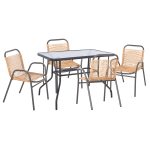 ΣΕΤ ΤΡΑΠΕΖΑΡΙΑΣ 5ΤΜΧ AVRIL HM21221.01 ΚΑΡΕΚΛΕΣ ΜΕΤΑΛ. & ΤΡΑΠΕΖΙ 110x60 ΓΚΡΙ-ΦΥΣΙΚΟ