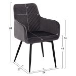 ΣΕΤ ΤΡΑΠΕΖΑΡΙΑΣ 7ΤΜΧ RAVEN HM21070.03 ΚΕΡΑΜΙΚΟ TOP--4 ΚΑΡΕΚΛΕΣ & 2 ΠΟΛΥΘΡΟΝΕΣ ΓΚΡΙ - Image 3
