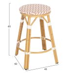 ΣΚΑΜΠΟ ΑΛΟΥΜΙΝΙΟΥ ΜΕΣ.ΥΨΟΥΣ CHINO HM6286.04 BAMBOO LOOK ΦΥΣΙΚΟ & TEXTILENE 43x43x65Υεκ - Image 2