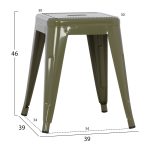 ΣΚΑΜΠΟ ΜΕΤΑΛΛΙΚΟ MELITA HM0096.43 ΣΕ DARK OLIVE ΧΡΩΜΑ 37x37x45Υεκ. - Image 2
