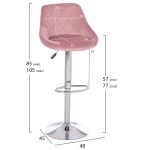 ΣΚΑΜΠΟ ΜΠΑΡ ROSE HM204.42 ΜΕ ΑΜΟΡΤΙΣΕΡ ΧΡΩΜΙΟΥ & ΣΑΠΙΟ ΜΗΛΟ ΒΕΛΟΥΔΟ 48x45x105Υεκ. - Image 2