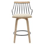 ΣΚΑΜΠΟ ΜΠΑΡ JUDI HM9985.01 WHITE WASH Κ.Π.-ΜΑΥΡΟ ΜΕΤΑΛΛΟ-ΜΠΕΖ ΥΦΑΣΜΑ 48x52x92Υεκ - Image 3