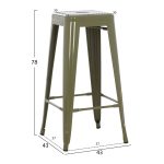 ΣΚΑΜΠΟ ΜΠΑΡ ΜΕΤΑΛΛΙΚΟ MELITA-PRO HM8642.43 ΣΕ DARK OLIVE 43x43x78Υεκ. - Image 2