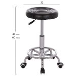ΣΚΑΜΠΟ ΠΕΡΙΣΤΡΕΦΟΜΕΝΟ ΣΧΕΔΙΑΣΤΗΡΙΟΥ IRIS HM212.21 ΜΑΥΡΟ PU HOMEMARKT Φ32x45-60Υεκ. - Image 2