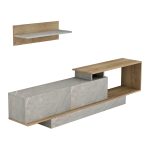 ΣΥΝΘΕΤΟ ΤΗΛΕΟΡΑΣΗΣ GARCELLE HM8904.14 ΜΕΛΑΜΙΝΗ ΦΥΣΙΚΟ-STONE TEXTURE 180x29,6x45Υεκ - Image 5