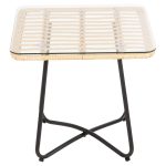ΤΡΑΠΕΖΑΚΙ GERRY HM5717.11 ΜΕ WICKER ΜΠΕΖ-ΜΑΥΡΟ ΜΕΤΑΛ.ΣΚΕΛΕΤΟ 50x50x47,5Υεκ. - Image 3