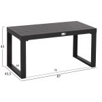 ΤΡΑΠΕΖΑΚΙ ΞΑΠΛΩΣΤΡΑΣ SENTRY HM6275.03 ΑΛΟΥΜΙΝΙΟ ΣΕ ΣΚΟΥΡΟ ΓΚΡΙ 87x43,5x45Υεκ. - Image 2