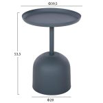 ΤΡΑΠΕΖΙ ΒΟΗΘΗΤΙΚΟ ΣΤΡΟΓΓΥΛΟ DELBEL HM4261.05 ΜΕΤΑΛΛΟ ΜΠΛΕ ΣΚΟΥΡΟ Φ39,5x53,5Υ εκ. - Image 2