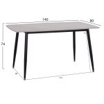 ΤΡΑΠΕΖΙ RAVEN HM18149.13 ΚΕΡΑΜΙΚΟ TOP ΜΕ ΟΨΗ ΓΚΡΙ ΜΑΡΜΑΡΟ 140x80x74Υεκ. - Image 2