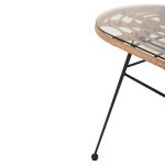 ΤΡΑΠΕΖΙ ΟΒΑΛ ΧΑΜΗΛΟ ALLEGRA HM5695.11 ΜΠΕΖ WICKER-ΜΑΥΡΟ ΜΕΤΑΛΛΟ 100x45x51,5Υεκ. - Image 7