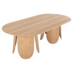 ΤΡΑΠΕΖΙ ΟΒΑΛ DENTY HM9611.01 MDF ΜΕ ΚΑΠΛΑΜΑ ΔΡΥΟΣ-ΦΥΣΙΚΟ ΟΑΚ 240x120x75Υεκ. - Image 5
