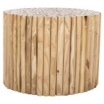 ΤΡΑΠΕΖΙ ΣΑΛΟΝΙΟΥ ΣΤΡΟΓΓΥΛΟ COOTER HM9864 ΚΛΑΔΙΑ TEAK-ΦΥΣΙΚΟ Φ60,5x46Υεκ. - Image 4