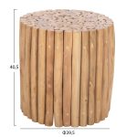 ΤΡΑΠΕΖΙ ΣΑΛΟΝΙΟΥ ΣΤΡΟΓΓΥΛΟ COOTER HM9865 ΚΛΑΔΙΑ TEAK-ΦΥΣΙΚΟ Φ39x40,5Υεκ. - Image 2