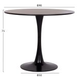 ΤΡΑΠΕΖΙ ΣΤΡΟΓΓΥΛΟ BROLIN HM18141.02 MDF TOP-ΒΑΣΗ ΜΕΤΑΛΛΙΚΗ--ΜΑΥΡΟ Φ90x73Υεκ - Image 2