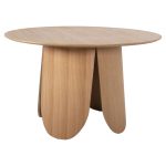 ΤΡΑΠΕΖΙ ΣΤΡΟΓΓΥΛΟ DENTY HM9612.01 MDF ΜΕ ΚΑΠΛΑΜΑ ΔΡΥΟΣ-ΧΡΩΜΑ ΔΡΥΟΣ Φ120x75Υεκ. - Image 4