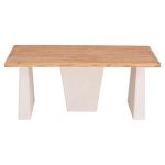 ΤΡΑΠΕΖΙ ΣΕΙΡΑ SANTORINI HM18042 ΤΟΠ ΞΥΛΟ ΕΛΑΤΟΥ-ΠΟΔΙΑ MDF ΥΠΟΛΕΥΚΑ 179x90x75Υεκ. - Image 4