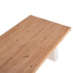 ΤΡΑΠΕΖΙ ΣΕΙΡΑ SANTORINI HM18042 ΤΟΠ ΞΥΛΟ ΕΛΑΤΟΥ-ΠΟΔΙΑ MDF ΥΠΟΛΕΥΚΑ 179x90x75Υεκ. - Image 5