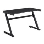 GAMING Γραφείο 120x60cm Μέταλλο Βαφή Μαύρο, Επιφάνεια MDF Μαύρο, με Βάση ακουστικών - Image 2