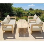 FLORIDA Living Set Σαλόνι Καθιστικό Κήπου-Βεράντας (4τ), Acacia, Μαξιλάρια Μπεζ - Image 2