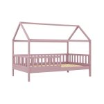 DREAM Montessori Παιδικό Κρεβάτι, για Στρώμα 90x190cm, Ξύλο Πεύκου Απόχρωση Ροζ - Image 2
