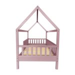 DREAM Montessori Παιδικό Κρεβάτι, για Στρώμα 90x190cm, Ξύλο Πεύκου Απόχρωση Ροζ - Image 3