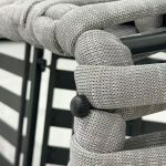 MAJORCA Ξαπλώστρα, Αλουμίνιο με Olefin Rope Γκρι, Μαξιλάρι Ανοιχτό Γκρι - Image 5