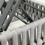 MAJORCA Ξαπλώστρα, Αλουμίνιο με Olefin Rope Γκρι, Μαξιλάρι Ανοιχτό Γκρι - Image 6
