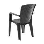 SIDE Πολυθρόνα Κήπου-Βεράντας Στοιβαζόμενη, (Rattan Look) PP-UV Απόχρωση Ανθρακί - Image 3