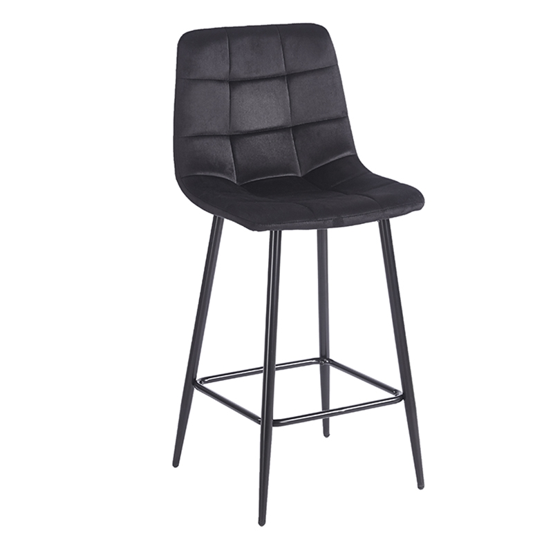 0013677 NORA BLACK VELVET ΥΦΑΣΜΑ 65εκ. ΣΚΑΜΠΟ ΜΕΤΑΛΛΙΚΟ 45X41X65-99εκ. - Image 1