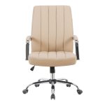 Καρέκλα γραφείου διευθυντή Mido pakoworld pu cappuccino 58x71x100-106εκ - Image 4