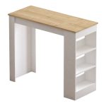 Τραπέζι μπαρ Riff pakoworld λευκό-sonoma 120x50x100εκ