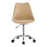 Καρέκλα γραφείου εργασίας Gaston II pakoworld pp-pu cappuccino 48x57x77-90εκ - Image 4