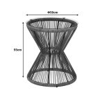 Τραπέζι Mabil pakoworld γυαλί - pe rattan σε γκρι απόχρωση Φ50x55εκ - Image 4