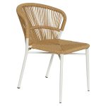 Καρέκλα Κήπου ArteLibre RIVIERA Λευκό/Φυσικό Αλουμίνιο/Rattan 57x61x79cm - Image 3