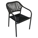 Πολυθρόνα Κήπου ArteLibre MOOREA Ανθρακί Αλουμίνιο/Rattan 58x56x79cm