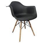 Καρέκλα ArteLibre ECLORA Μαύρο/Φυσικό PP/Ξύλο/Μέταλλο 63x58x78cm