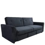 Καναπές Κρεβάτι ArteLibre VALMERO Μαύρο Ύφασμα/Ξύλο 216x85x85cm - Image 2