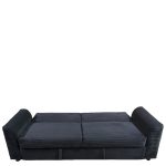 Καναπές Κρεβάτι ArteLibre VALMERO Μαύρο Ύφασμα/Ξύλο 216x85x85cm - Image 5