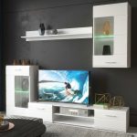 Σύνθετο σαλονιού Saleto pakoworld λευκό 230.2x39.6x202.4εκ