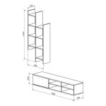 Σύνθετο σαλονιού Sarona pakoworld oak 150x35x160εκ - Image 2