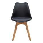 Τραπεζαρία με Καρέκλες Gaston μαύρο και Τραπέζι Prestone oak 70x70x75εκ Σετ 3τεμ - Image 4