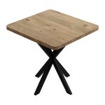 Τραπεζαρία με Καρέκλες Julita μαύρο και Τραπέζι Prestone oak 70x70x75εκ Σετ 3τεμ - Image 5