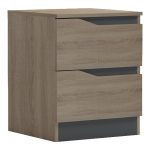 Κομοδίνο Verena pakoworld sonoma-ανθρακί 40x40x50εκ