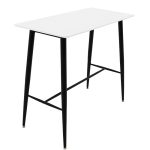 Tραπέζι μπαρ Harriet pakoworld MDF λευκό-μαύρο 120x60x105εκ - Image 3