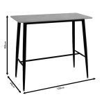 Tραπέζι μπαρ Harriet pakoworld MDF λευκό-μαύρο 120x60x105εκ - Image 6