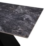Τραπέζι Meja pakoworld Sintered stone μαύρο με μεταλλικά πόδια σε μαύρη απόχρωση 180x90x76εκ - Image 4