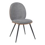 Καρέκλα Nerezy pakoworld σκελετός plywood με γκρι ύφασμα 57.5x48x88εκ