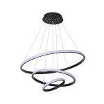 Φωτιστικό οροφής Rings pakoworld led μέταλλο μαύρο Φ60x100εκ